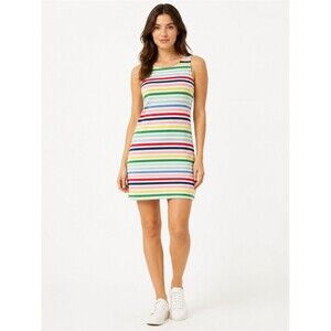 Joules Riva Multicolor Striped Jersey Dress Sleeveless Casual Size 4 Summer